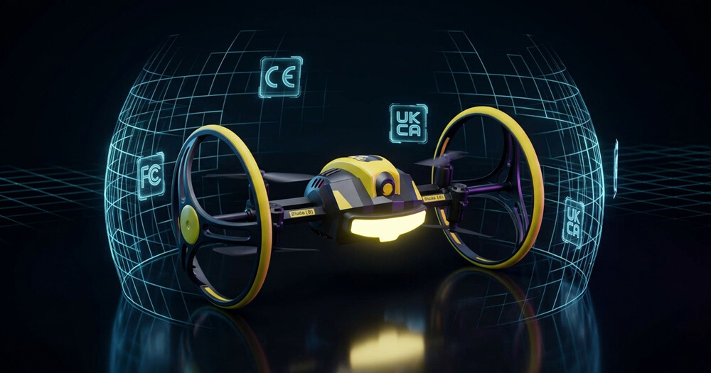 An insider guide cover by X-VIKI showing global compliance and sourcing risks of toy aircraft under new China drone regulations and US FCC bans.